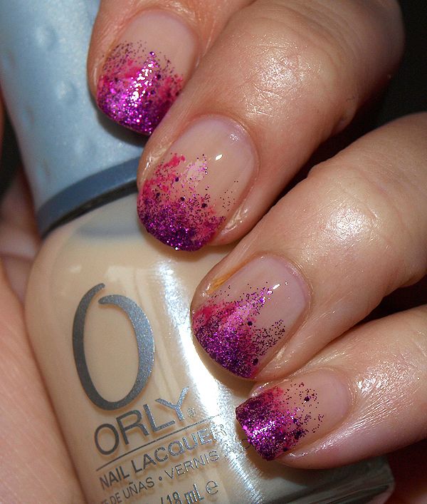 Nail art overloopje met glitters • Cynthia